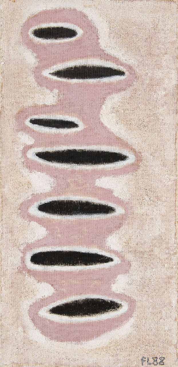 Frank Lodeizen | Untitled, oil and sand on canvas, 90.6 x 44.4 cm, signed l.r. with initials and dated '88