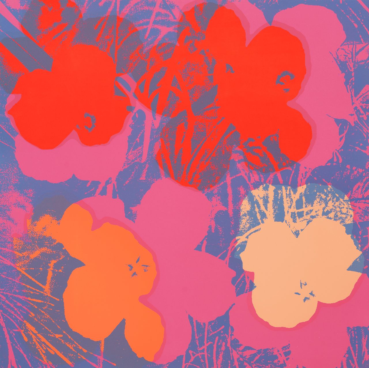 Naar Andy Warhol   | Naar Andy Warhol | Prints and Multiples offered for sale | Flowers, screenprint on paper 91.0 x 90.7 cm, prijs zonder lijst
