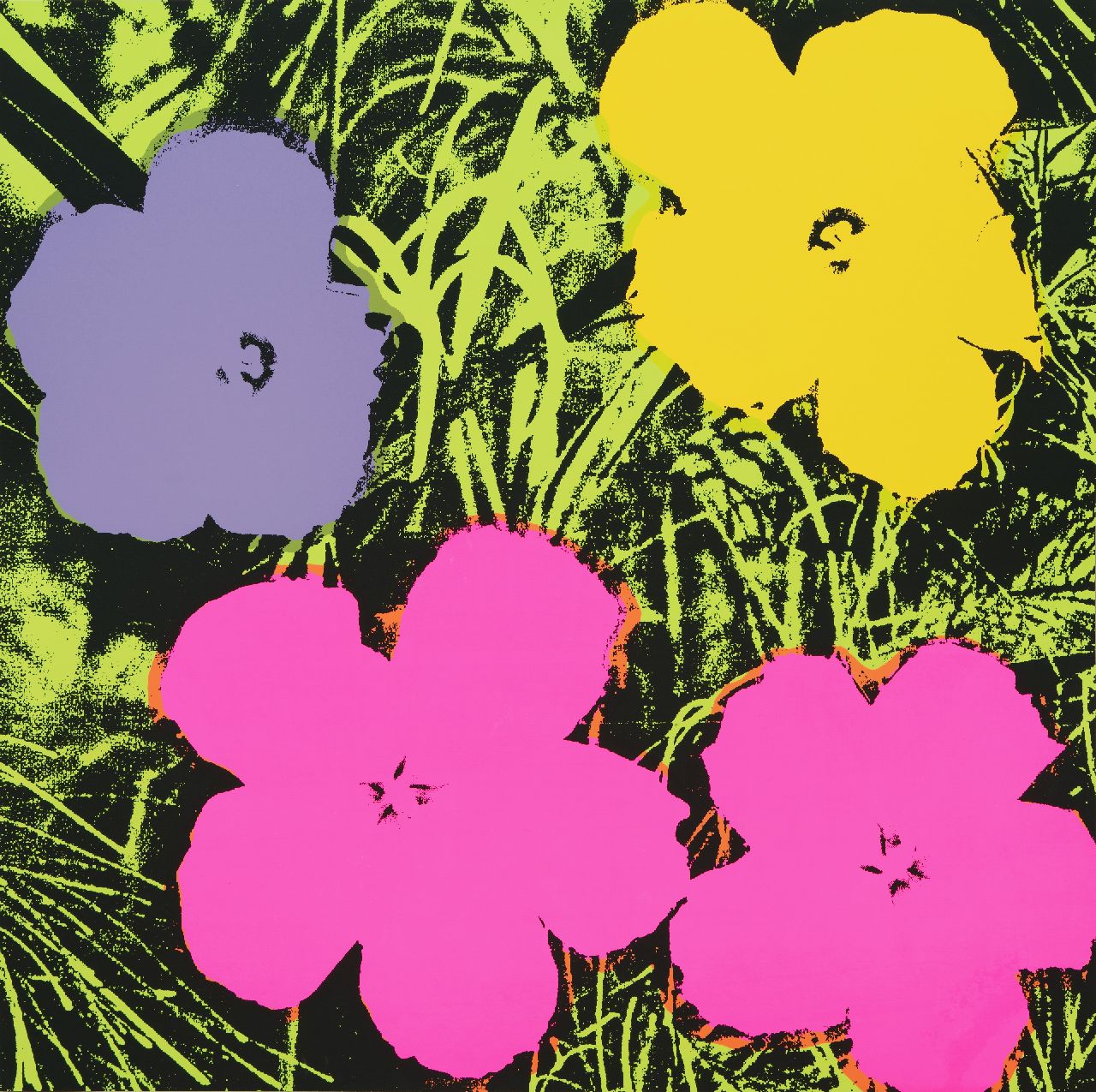 Naar Andy Warhol   | Naar Andy Warhol | Prints and Multiples offered for sale | Flowers, screenprint on paper 91.0 x 90.7 cm, prijs zonder lijst