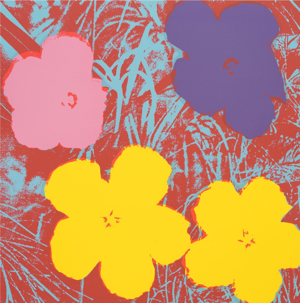 Naar Andy Warhol   | Naar Andy Warhol | Prints and Multiples offered for sale | Flowers, screenprint on paper 91.0 x 90.7 cm, prijs zonder lijst