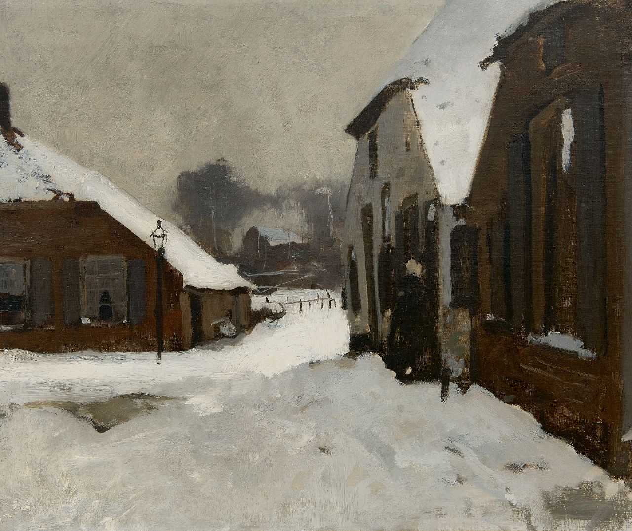 Witsen W.A.  | 'Willem' Arnold Witsen | Paintings offered for sale | Winter in Ede, oil on canvas 55.2 x 66.5 cm, painted ca. 1895-1902