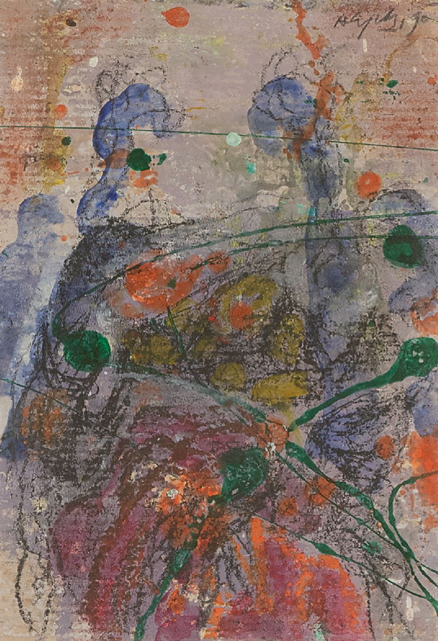 Snijders A.C.  | Adrianus Cornelis 'Ad' Snijders, Untitled, mixed media on paper 10.4 x 14.8 cm, signed u.r. and dated '90