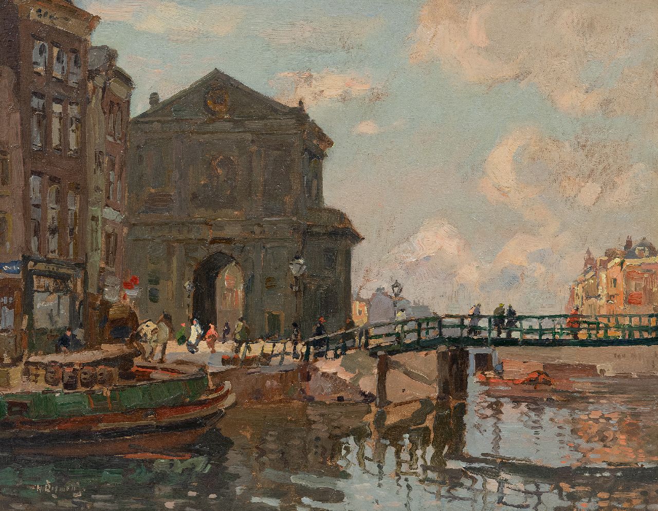 Bogman jr. H.A.C.  | Hermanus Adrianus Charles 'Herman' Bogman jr. | Paintings offered for sale | A view of the  Delftsche Poort in Rotterdam, oil on canvas 40.3 x 51.5 cm, signed l.l. and ca. 1910-1939