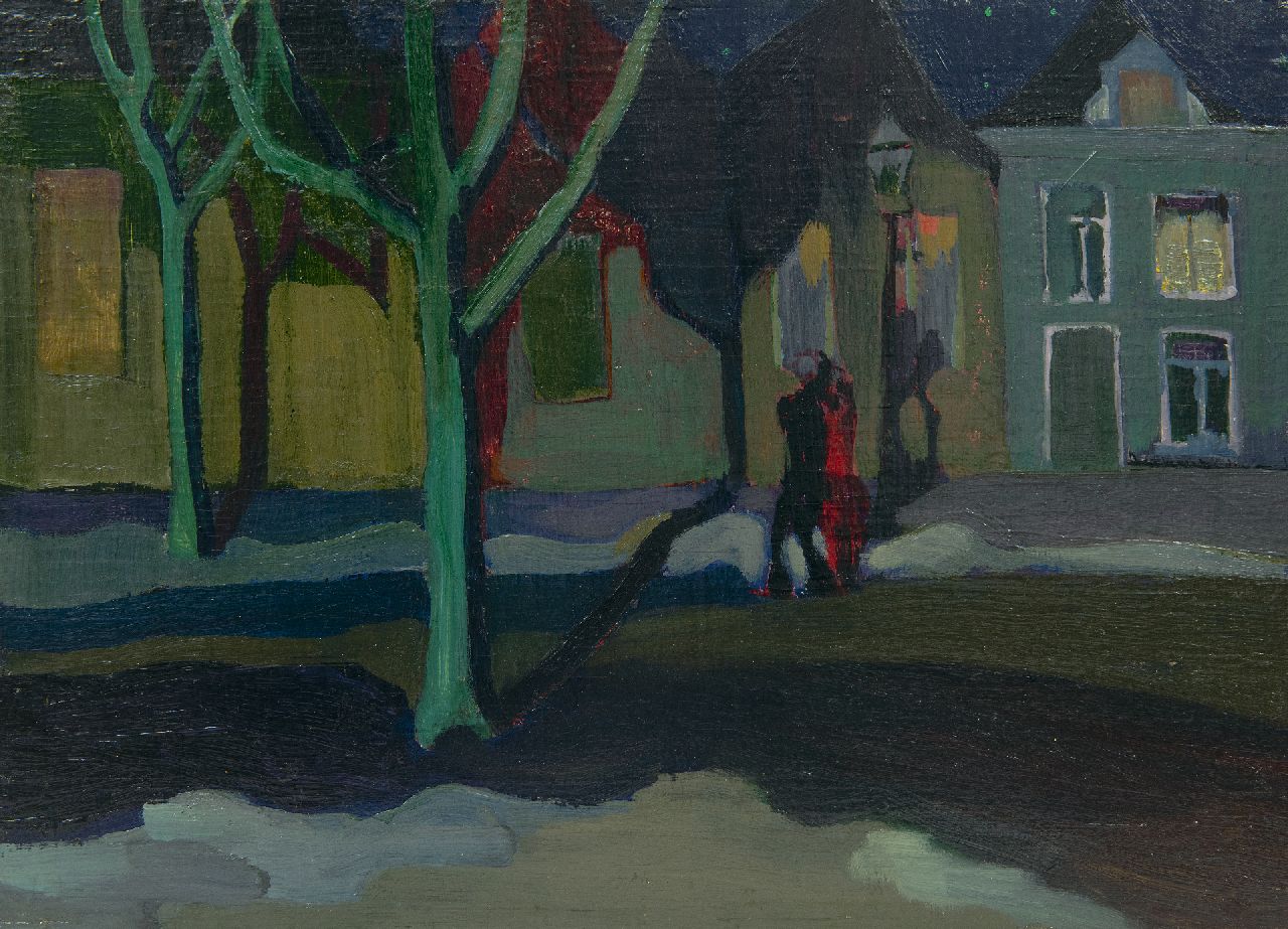 Martens G.G.  | Gijsbert 'George' Martens | Paintings offered for sale | Kattendiep, evening, oil on panel 31.0 x 42.5 cm, signed on the reverse and painted ca. 1925