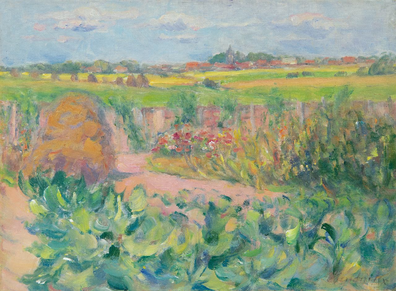 Hendrickx J.  | Josephina Hendrickx, The kitchen garden, Zeeland, oil on canvas 27.8 x 37.6 cm, signed l.r.