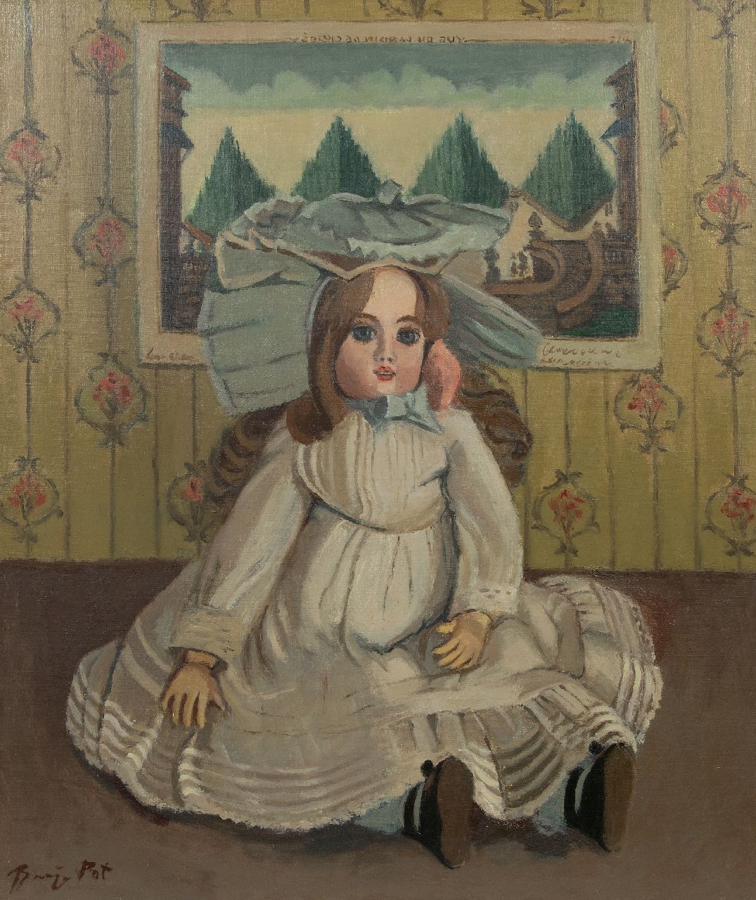 Basje Pot | La belle au chapeau, oil on canvas, 89.9 x 74.8 cm, signed l.l.