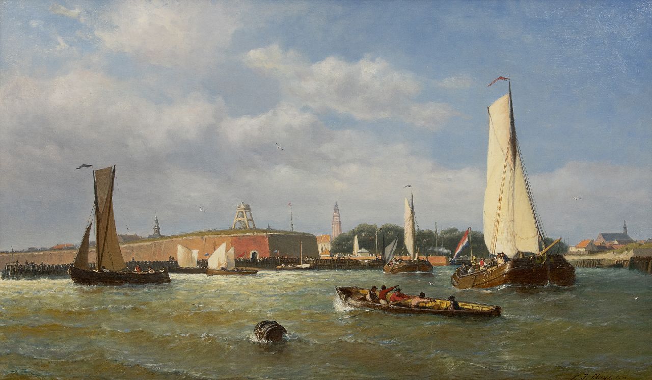 Clays P.J.  | Paul Jean Clays | Paintings offered for sale | Segelwettbewerb vor Vlissingen, oil on canvas 60.1 x 100.0 cm, signed l.r. and dated 1860