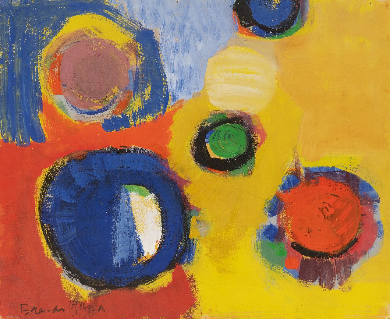 Brands E.A.M.  | Eugenius Antonius Maria 'Eugène' Brands | Watercolours and drawings offered for sale | Composition II, gouache on board 42.0 x 51.4 cm, signed l.l. and dated 27/1/49-A