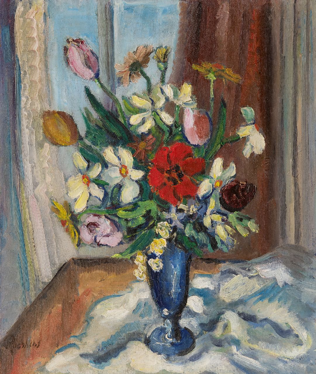 Rooskens J.A.  | Joseph Antoon 'Anton' Rooskens | Paintings offered for sale | Flower still life, oil on canvas 60.0 x 50.6 cm, signed l.l.