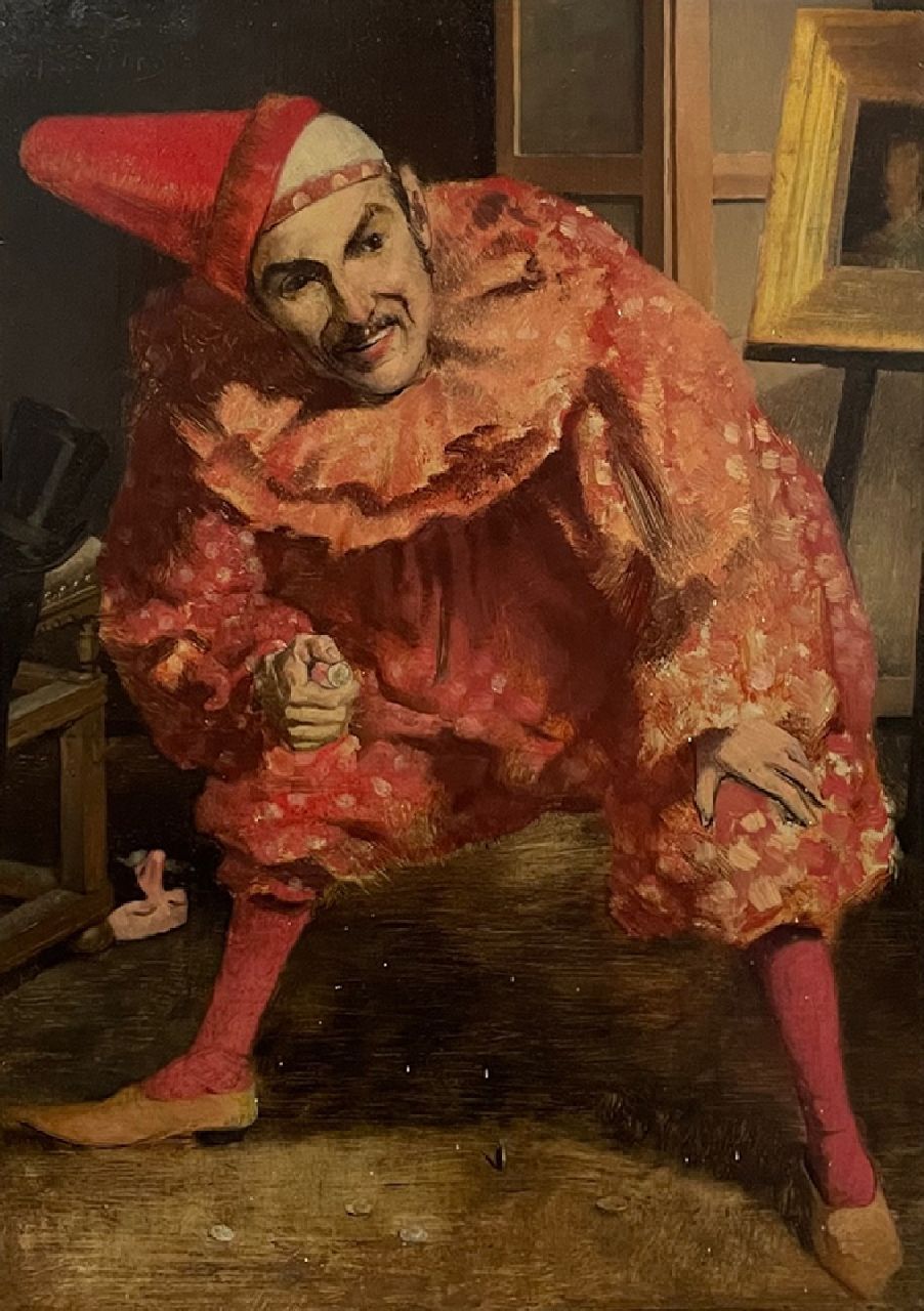 Henri Evrard | Pierrot, oil on panel, 35.8 x 26.2 cm, signed u.l. and dated '85