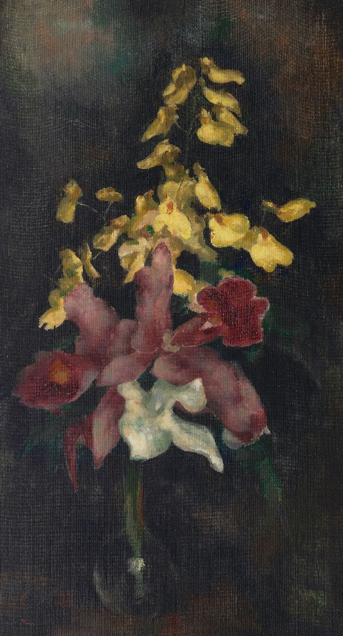 Kelder A.B.  | Antonius Bernardus 'Toon' Kelder | Paintings offered for sale | A flower still life, oil on canvas 67.0 x 37.3 cm, signed l.l.