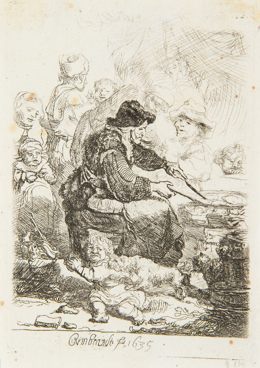 Rembrandt (Rembrandt Harmensz. van Rijn)   | Rembrandt (Rembrandt Harmensz. van Rijn), The pancake baker, etching on paper 10.9 x 7.8 cm, signed l.c. (in the plate) and dated 1635 (in the plate)
