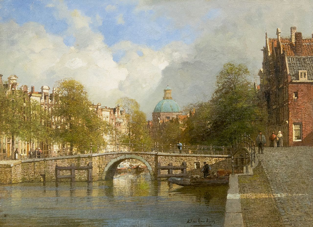 Klinkenberg J.C.K.  | Johannes Christiaan Karel Klinkenberg, The Singel in Amsterdam near the Brouwersgracht, oil on canvas 39.4 x 53.7 cm, signed l.c.