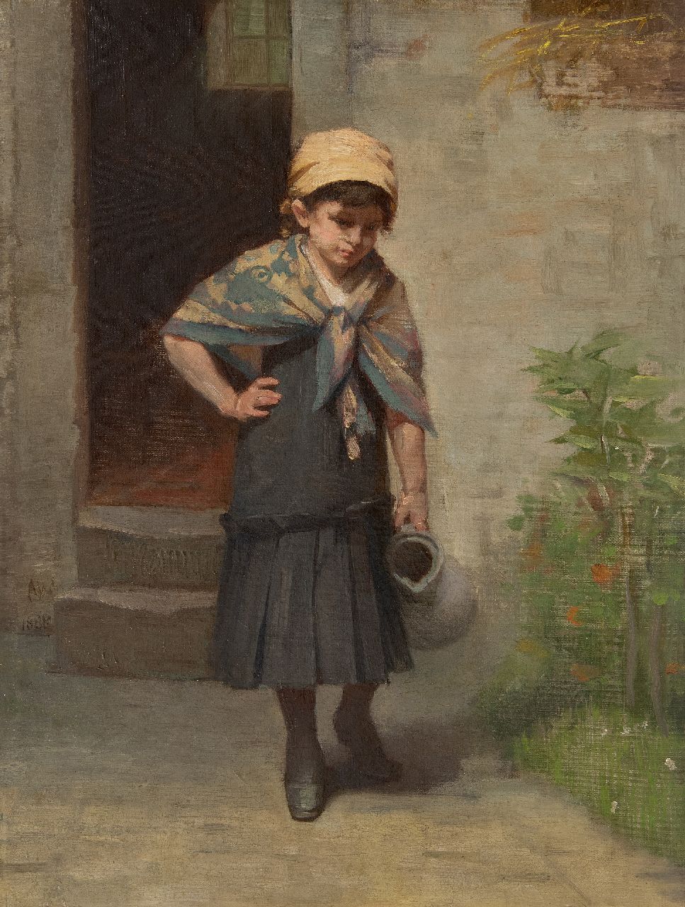 Allebé A.  | Augustus Allebé | Paintings offered for sale | An empty jug, oil on canvas 52.1 x 39.2 cm, signed c.l. and dated 1888, without frame