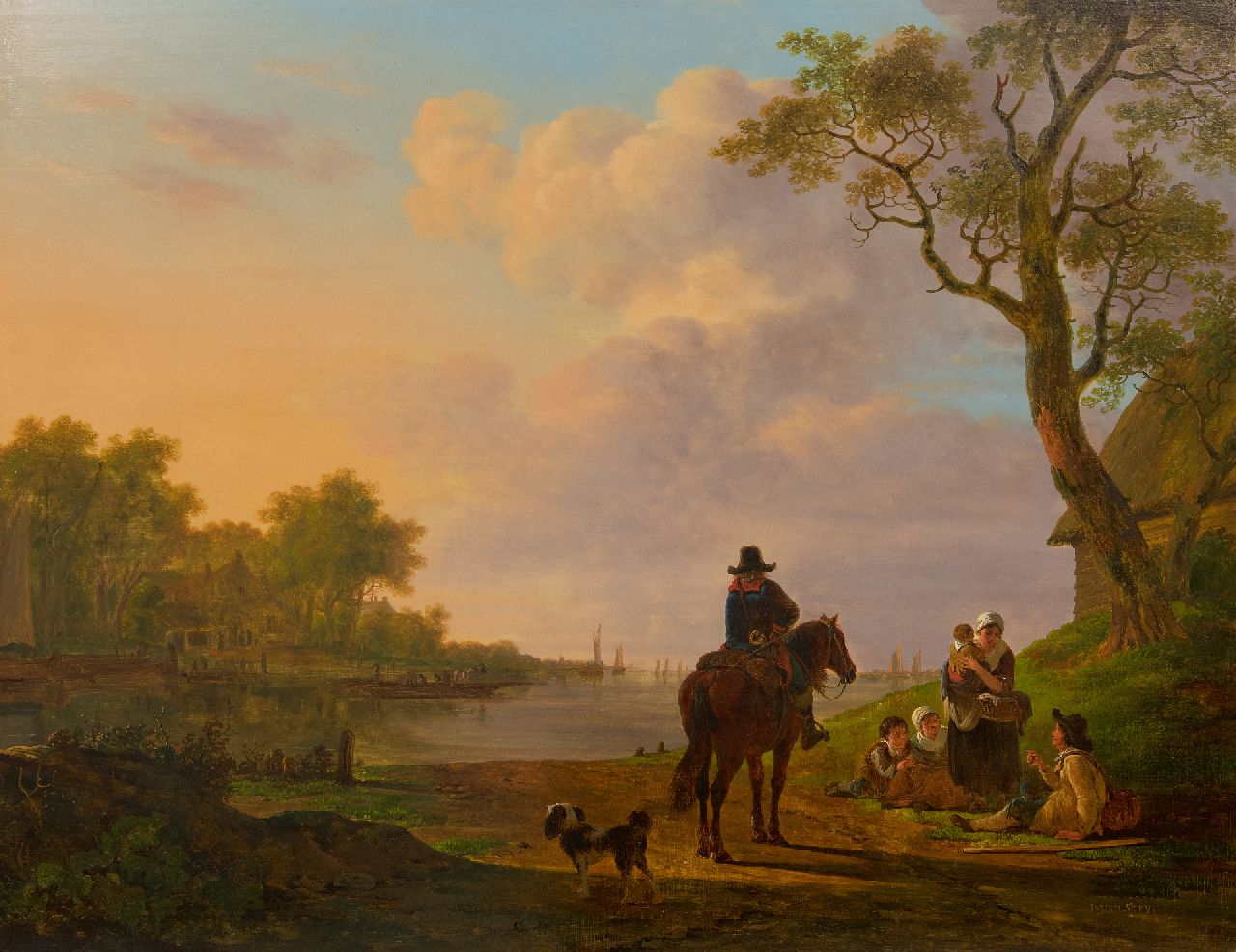 Strij J. van | Jacob van Strij | Paintings offered for sale | The postillion, oil on panel 64.9 x 83.8 cm, signed l.r.