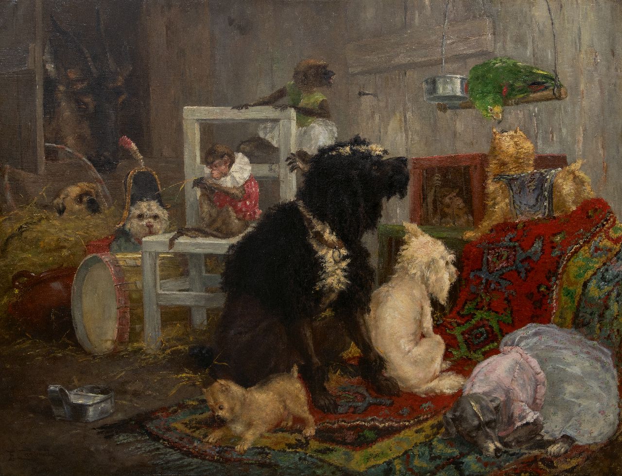Carpentero F.  | Fritz Carpentero | Paintings offered for sale | Before the circus performance, oil on canvas 100.5 x 130.0 cm, signed l.l.