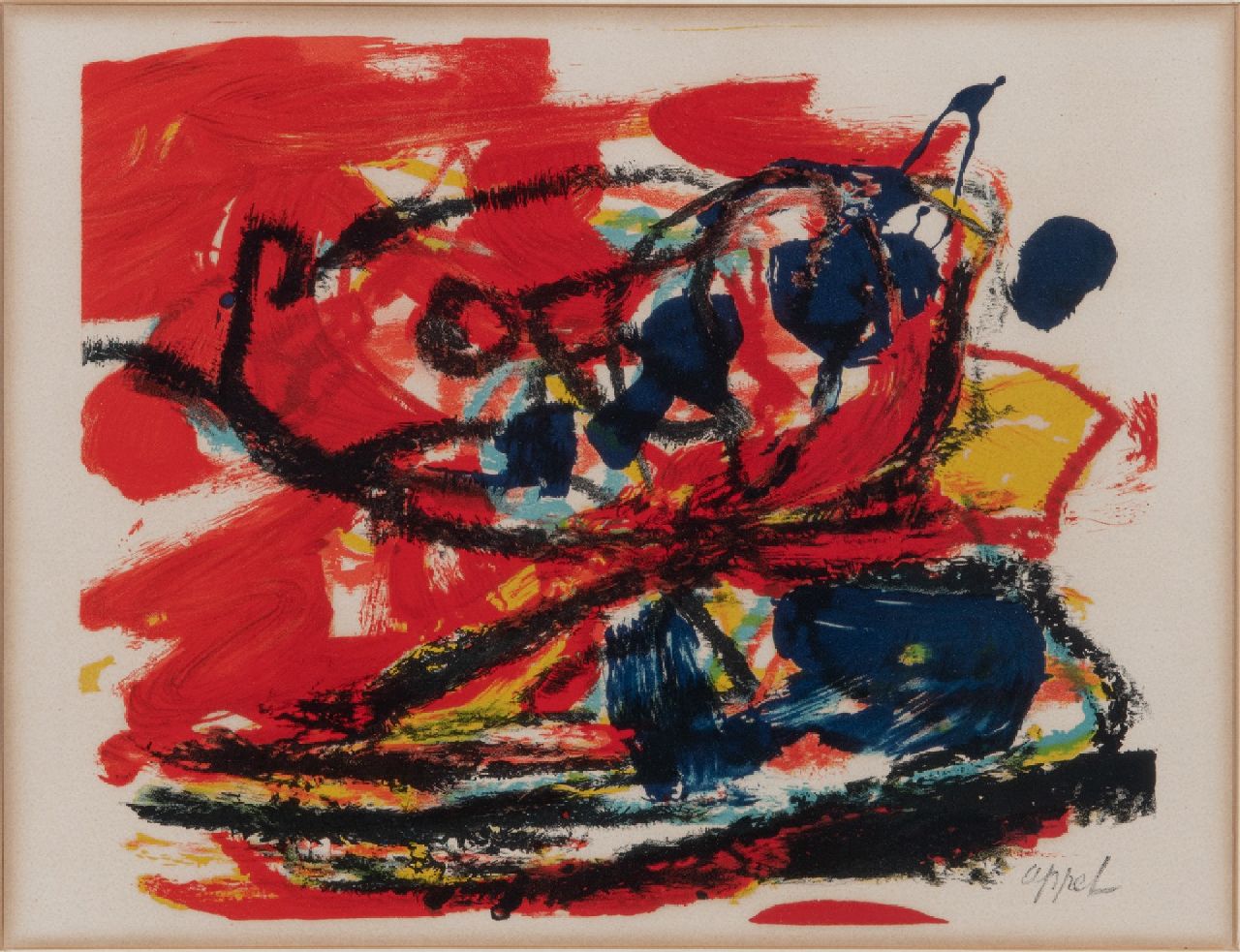 Appel C.K.  | Christiaan 'Karel' Appel | Prints and Multiples offered for sale | Musique Barbare, lithograph 28.0 x 37.5 cm, signed l.r.