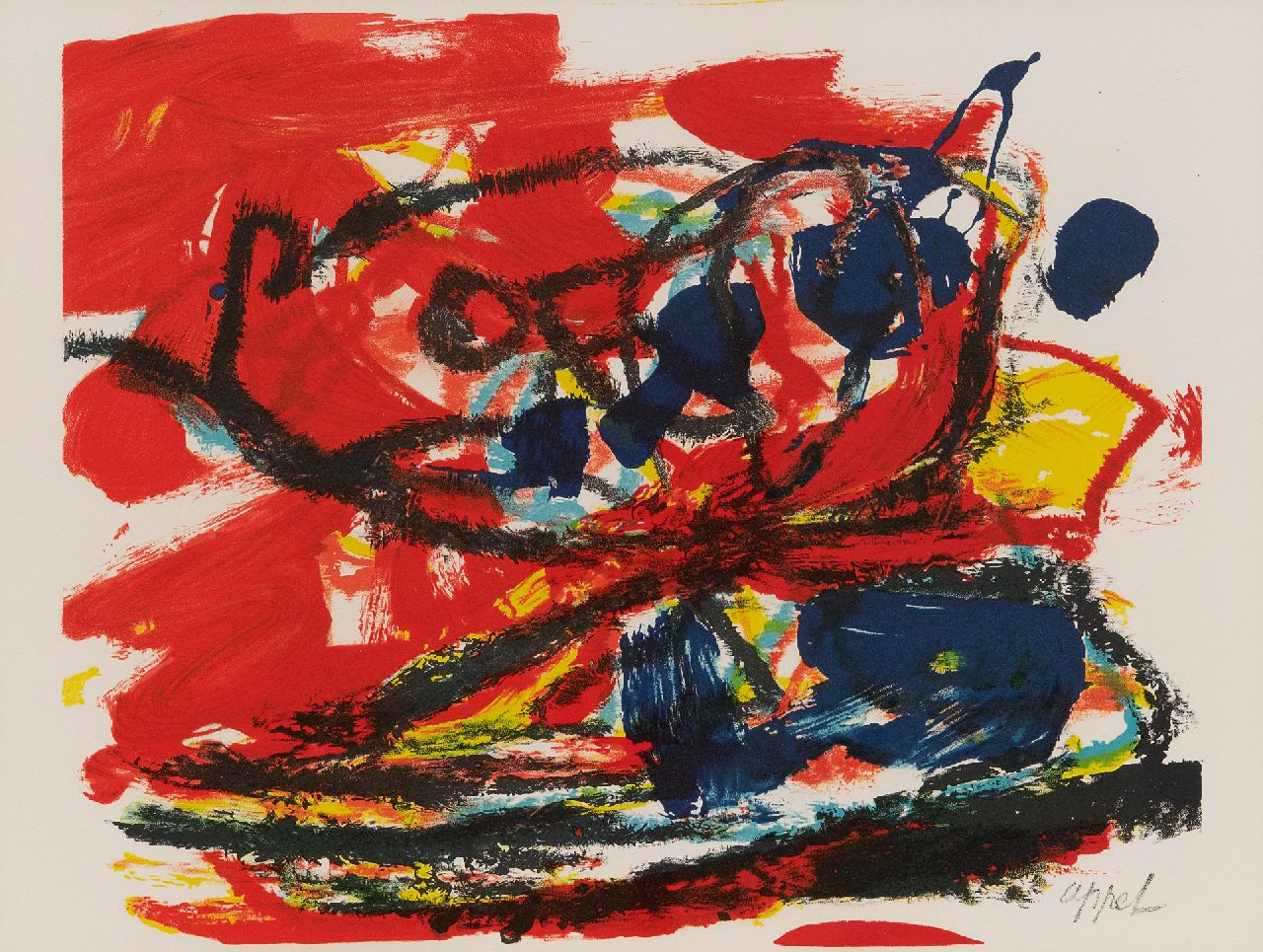 Appel C.K.  | Christiaan 'Karel' Appel | Prints and Multiples offered for sale | Musique Barbare, lithograph 28.0 x 37.5 cm, signed l.r. (in the stone) and executed ca. 1963