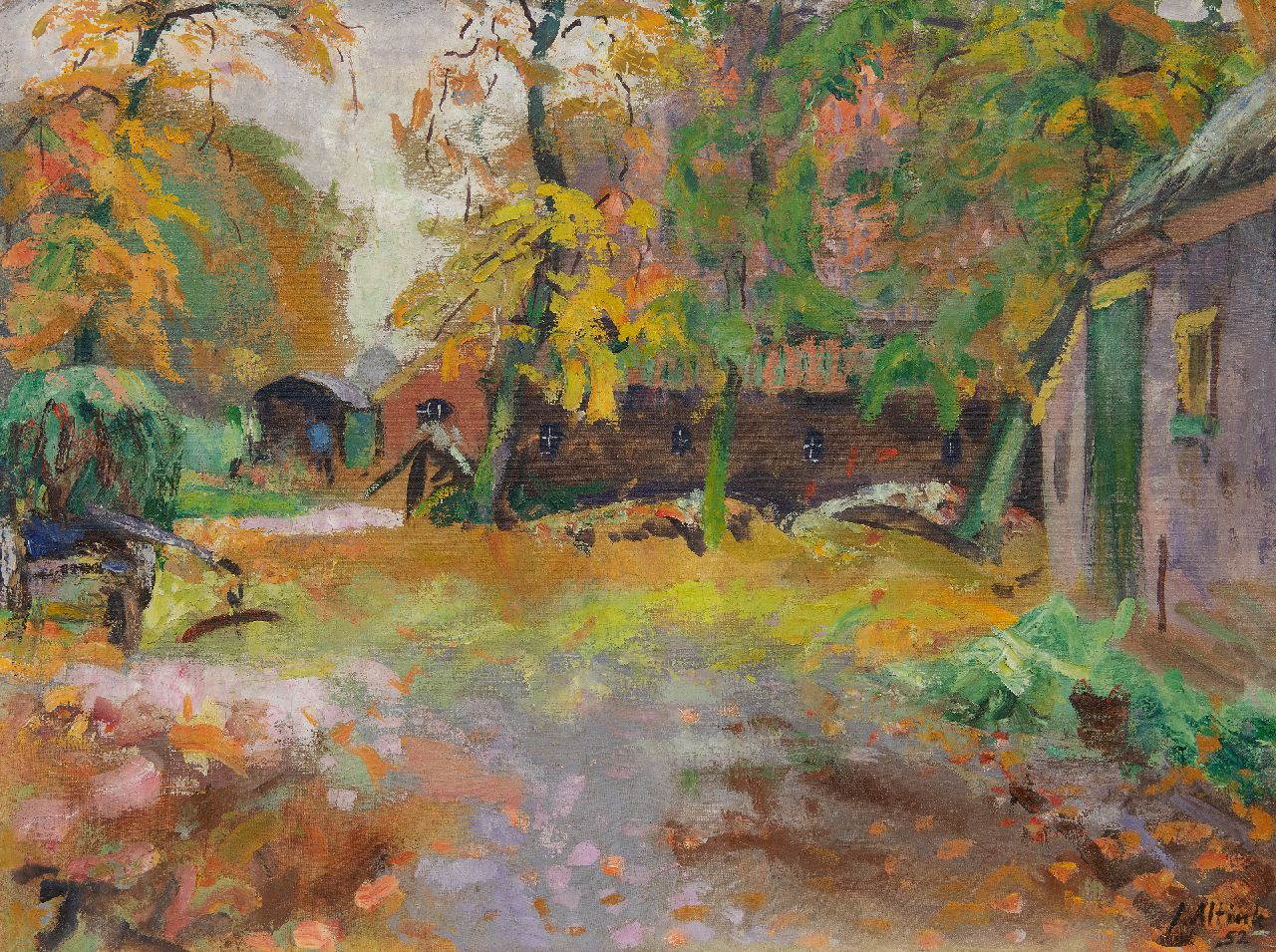 Altink J.  | Jan Altink, Autumn landscape in Essen, Groningen, oil on canvas 60.4 x 80.7 cm, signed l.r. and dated '52