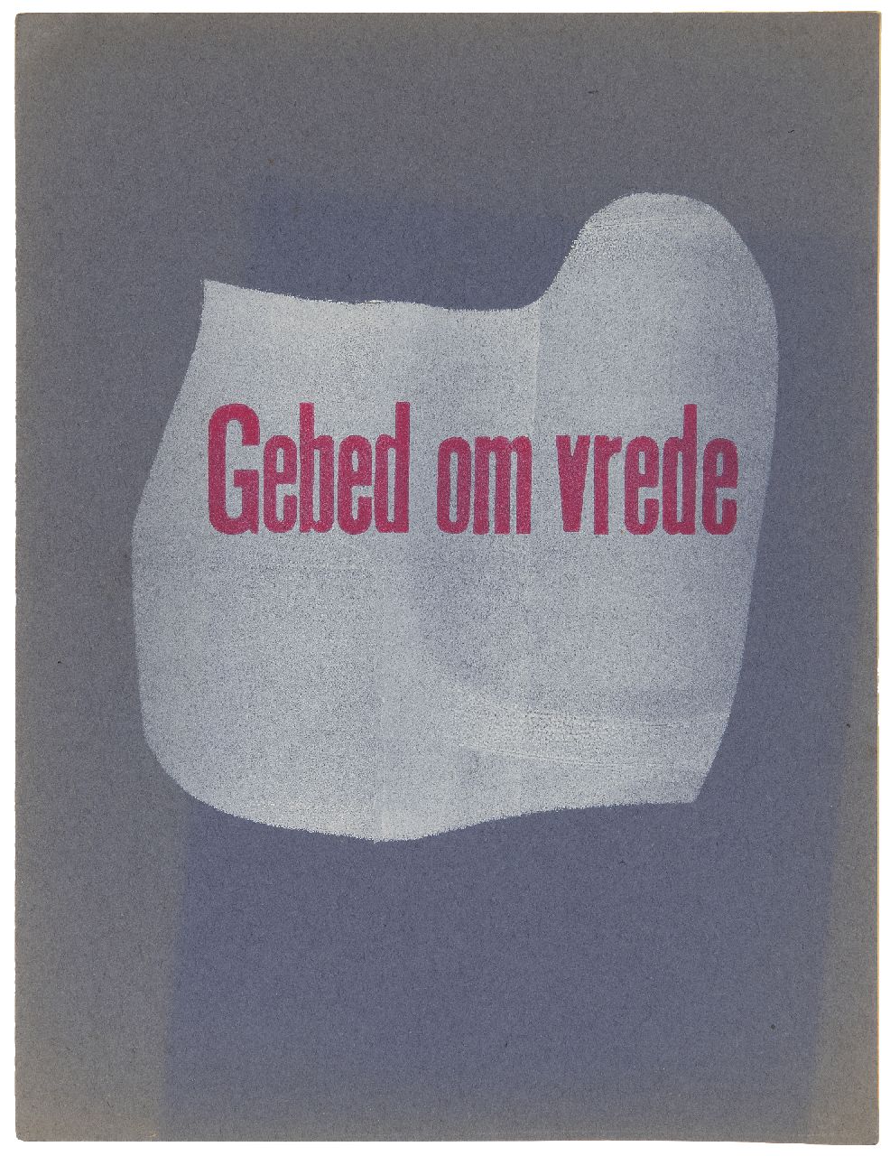 Werkman H.N.  | Hendrik Nicolaas Werkman |  offered for sale | De Blauwe Schuit: Prayer for peace, stencil print on paper 29.2 x 22.0 cm, dated May 1943