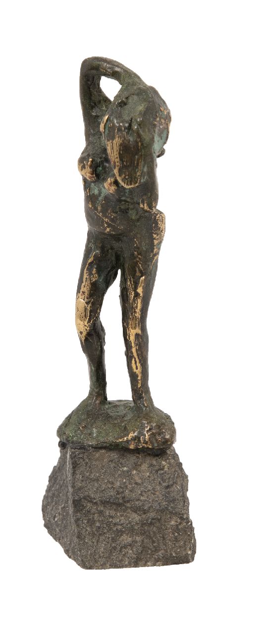 Bakker W.F.  | Willem Frederik 'Jits' Bakker | Sculptures and objects offered for sale | Marion washes her hair, bronze 11.3 x 4.3 cm, signed on the base