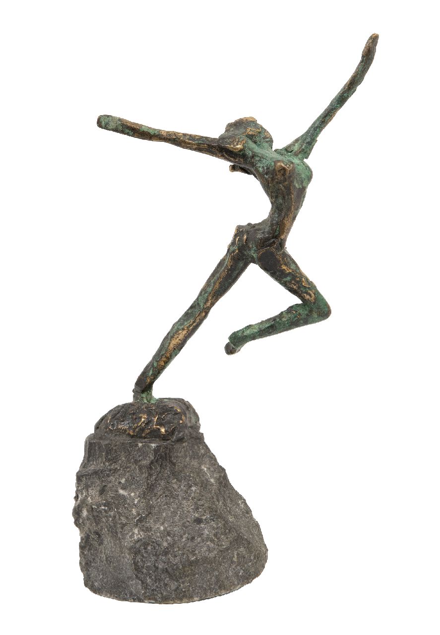 Bakker W.F.  | Willem Frederik 'Jits' Bakker | Sculptures and objects offered for sale | Ballet dancer, bronze 17.4 x 9.5 cm, signed on the base