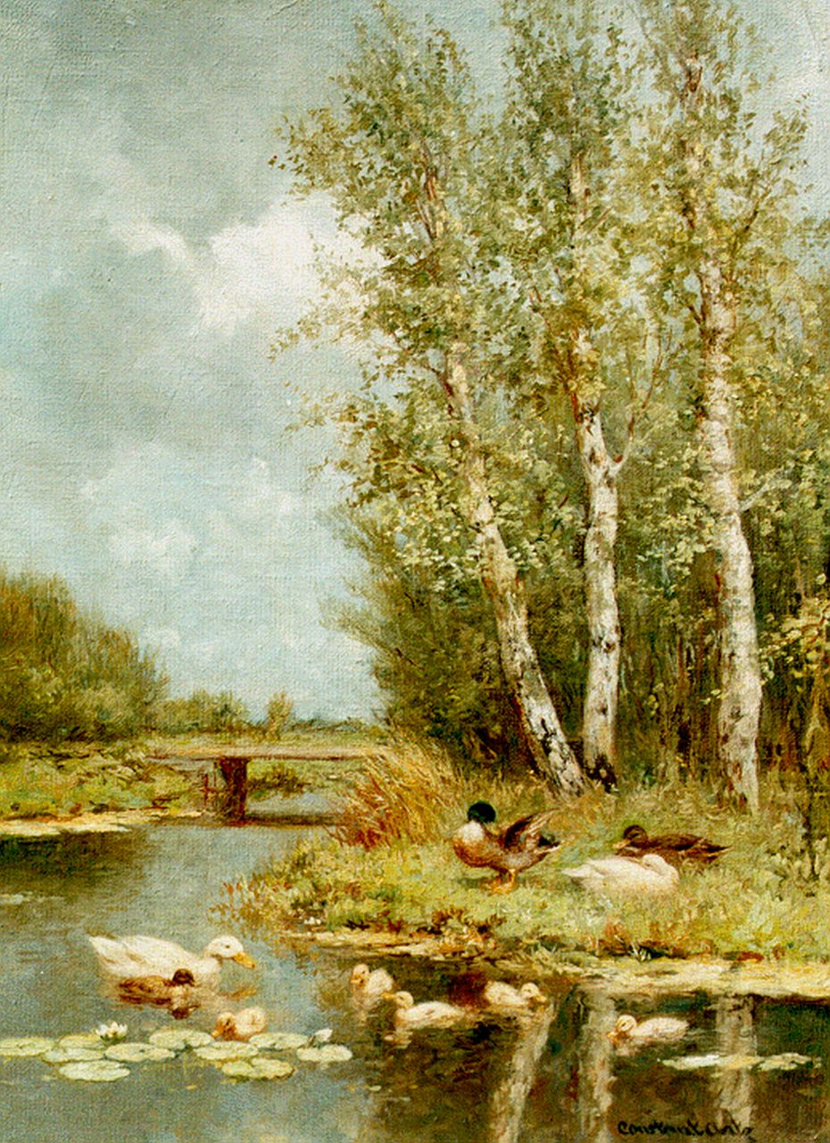 Artz C.D.L.  | 'Constant' David Ludovic Artz, Ducks in a polder landscape, oil on canvas 40.5 x 33.0 cm, signed l.r.