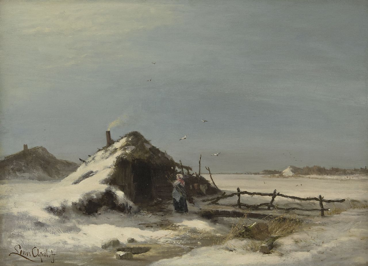 Apol L.F.H.  | Lodewijk Franciscus Hendrik 'Louis' Apol | Paintings offered for sale | A winter landscape, oil on canvas 47.2 x 64.2 cm, signed l.l. and painted ca. 1871-1873