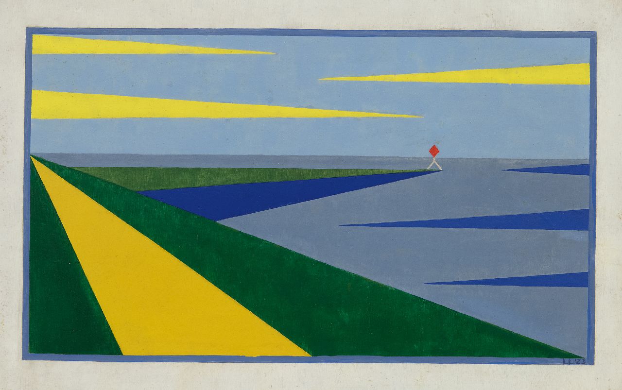 Lou Loeber | Landscape, Zeeland, oil on board, 34.4 x 53.6 cm, signed l.r. with monogram and dated '23