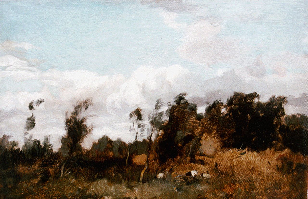 Wenning IJ.H.  | IJpe Heerke 'Ype' Wenning, A landscape with cattle, oil on canvas 21.1 x 30.0 cm, signed l.r. and dated '76