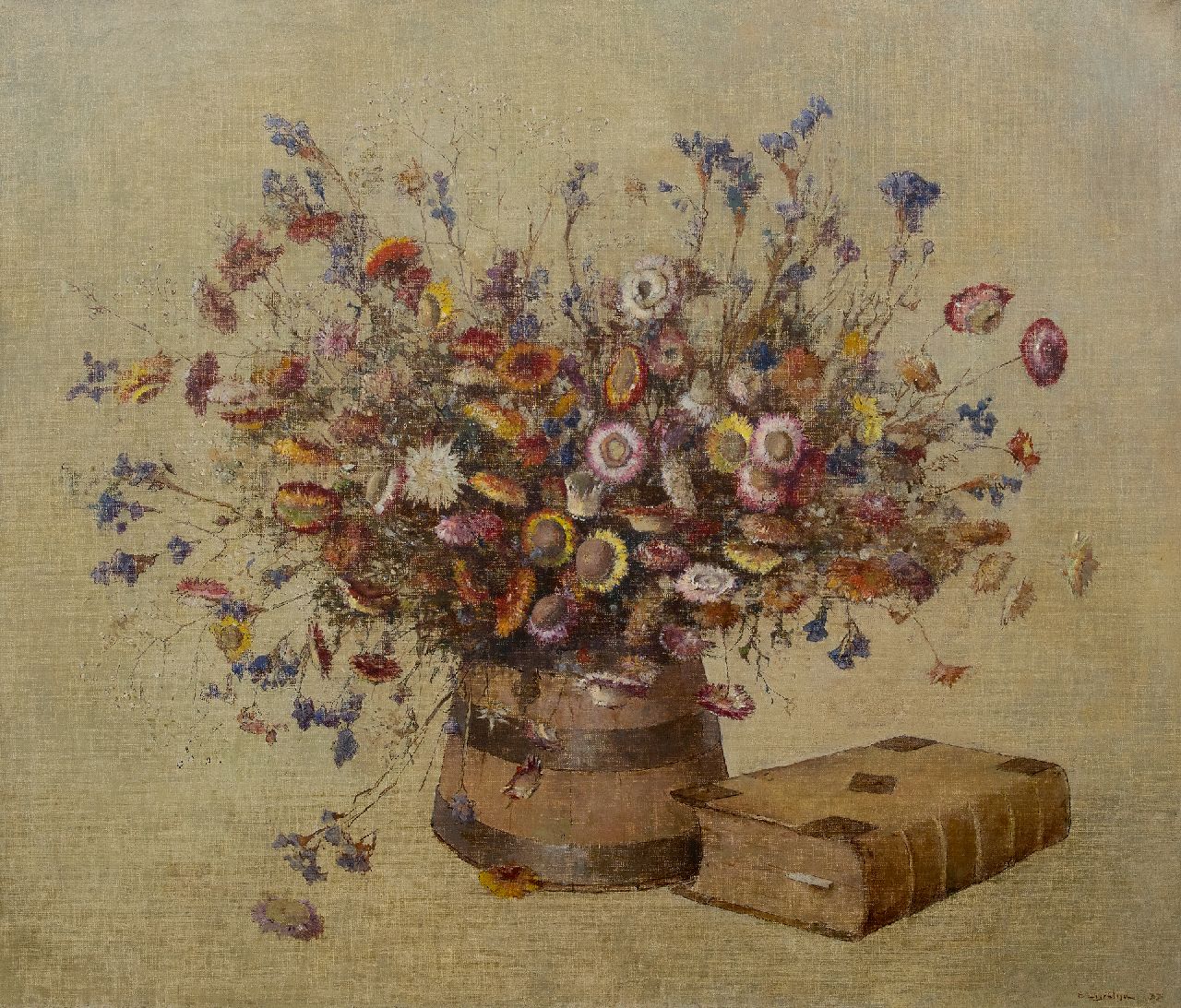 Ligtelijn E.J.  | Evert Jan Ligtelijn | Paintings offered for sale | Still life with dried flowers, oil on canvas 75.0 x 88.0 cm, signed l.r. and dated '37