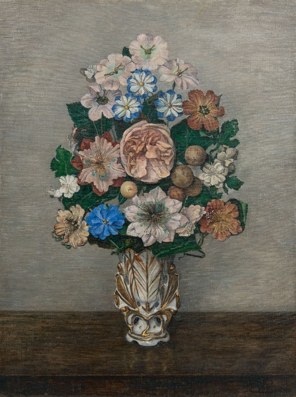 Kneppelhout S.E.  | Suzanna Elisabeth Kneppelhout | Paintings offered for sale | Antique bouquet, oil on canvas 36.3 x 27.4 cm, signed l.r. with initials and dated 1936, without frame