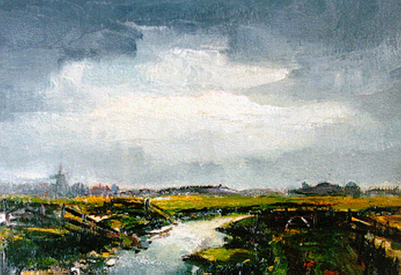 Colnot A.J.G.  | 'Arnout' Jacobus Gustaaf Colnot, A polder landscape, oil on canvas 40.0 x 50.2 cm, signed l.r.
