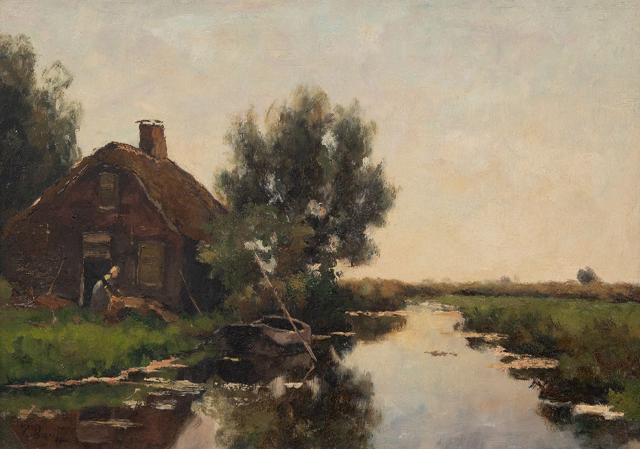 Bauffe V.  | Victor Bauffe | Paintings offered for sale | Windmill on a polder canal, oil on canvas 35.4 x 50.0 cm, signed l.l.