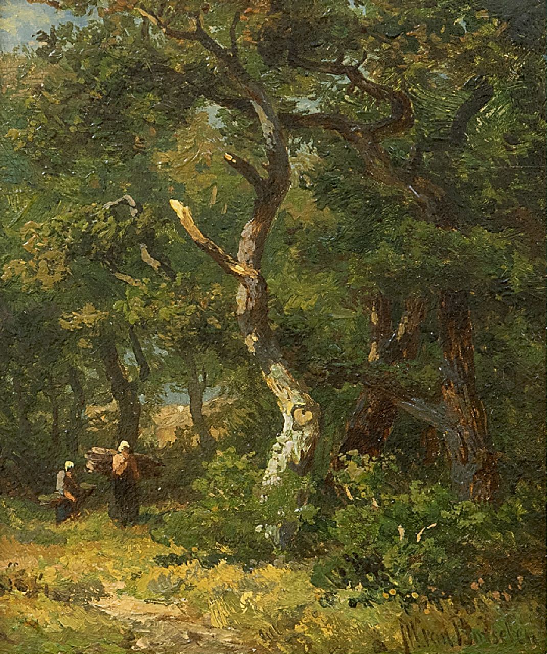 Borselen J.W. van | Jan Willem van Borselen, Forest, oil on panel 11.0 x 9.0 cm