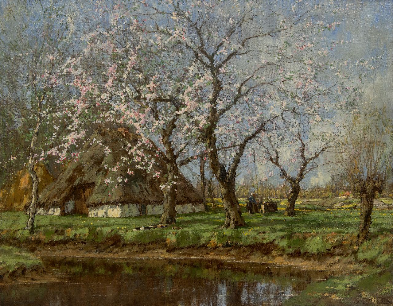 Gorter A.M.  | 'Arnold' Marc Gorter | Paintings offered for sale | Spring landscape with a farm, oil on canvas 62.6 x 79.4 cm, signed l.r.