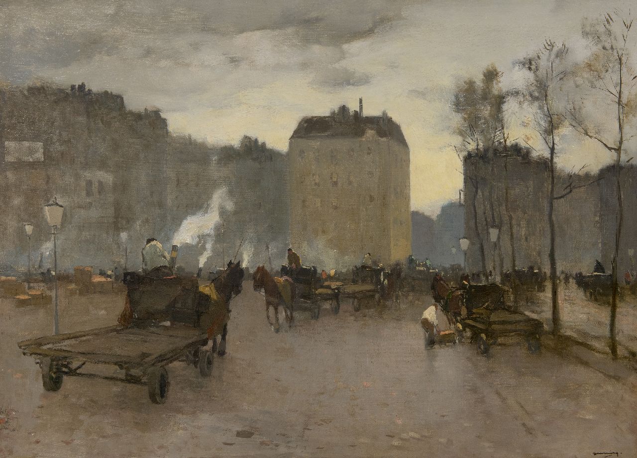 Wenning IJ.H.  | IJpe Heerke 'Ype' Wenning | Paintings offered for sale | Activity on a city quay, oil on canvas 50.5 x 70.6 cm, signed l.r.