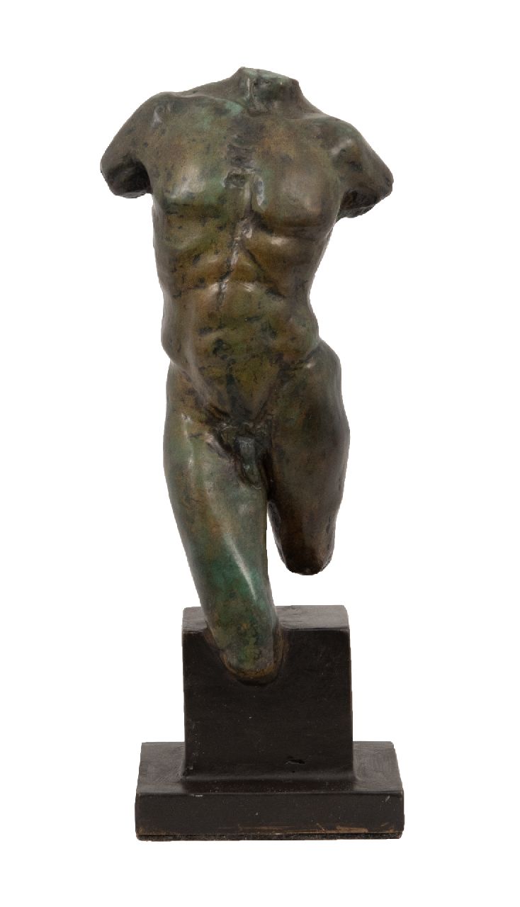 Bremers J.M.  | JeanMarianne Bremers | Sculptures and objects offered for sale | Male torso, bronze 23.0 x 8.2 cm, signed with monogram on right leg