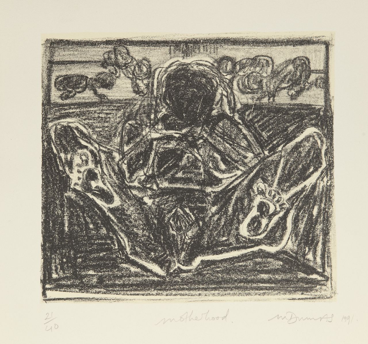 Marlène Dumas | Motherhood, lithograph, 35.0 x 38.0 cm, signed l.r. (in pencil) and dated 1991 (in pencil)