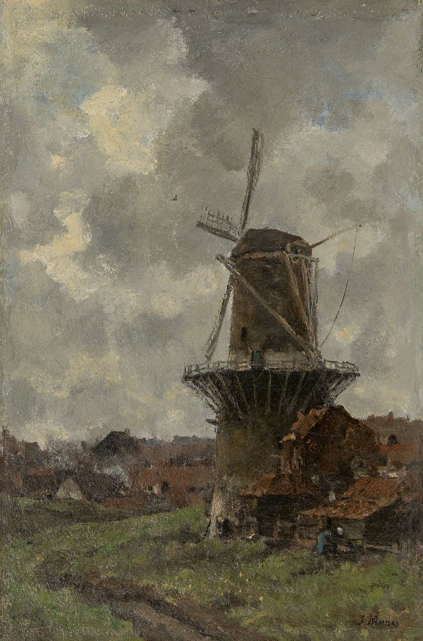 Maris J.H.  | Jacobus Hendricus 'Jacob' Maris, The mill, oil on canvas 45.6 x 30.4 cm, signed l.r.