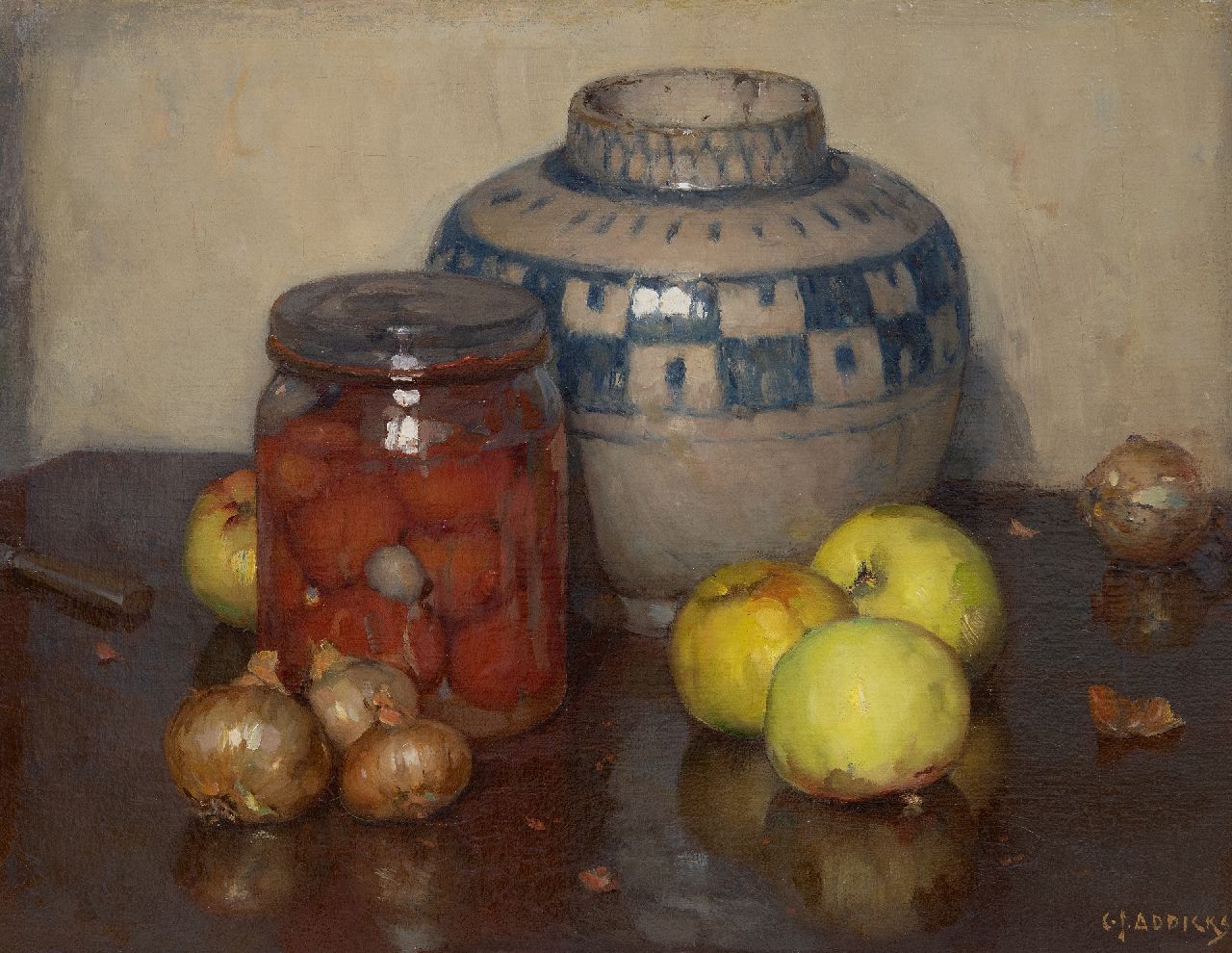 Addicks C.J.  | 'Christiaan' Johannes Addicks, A fruit still life, oil on canvas 36.8 x 45.8 cm, signed l.r.