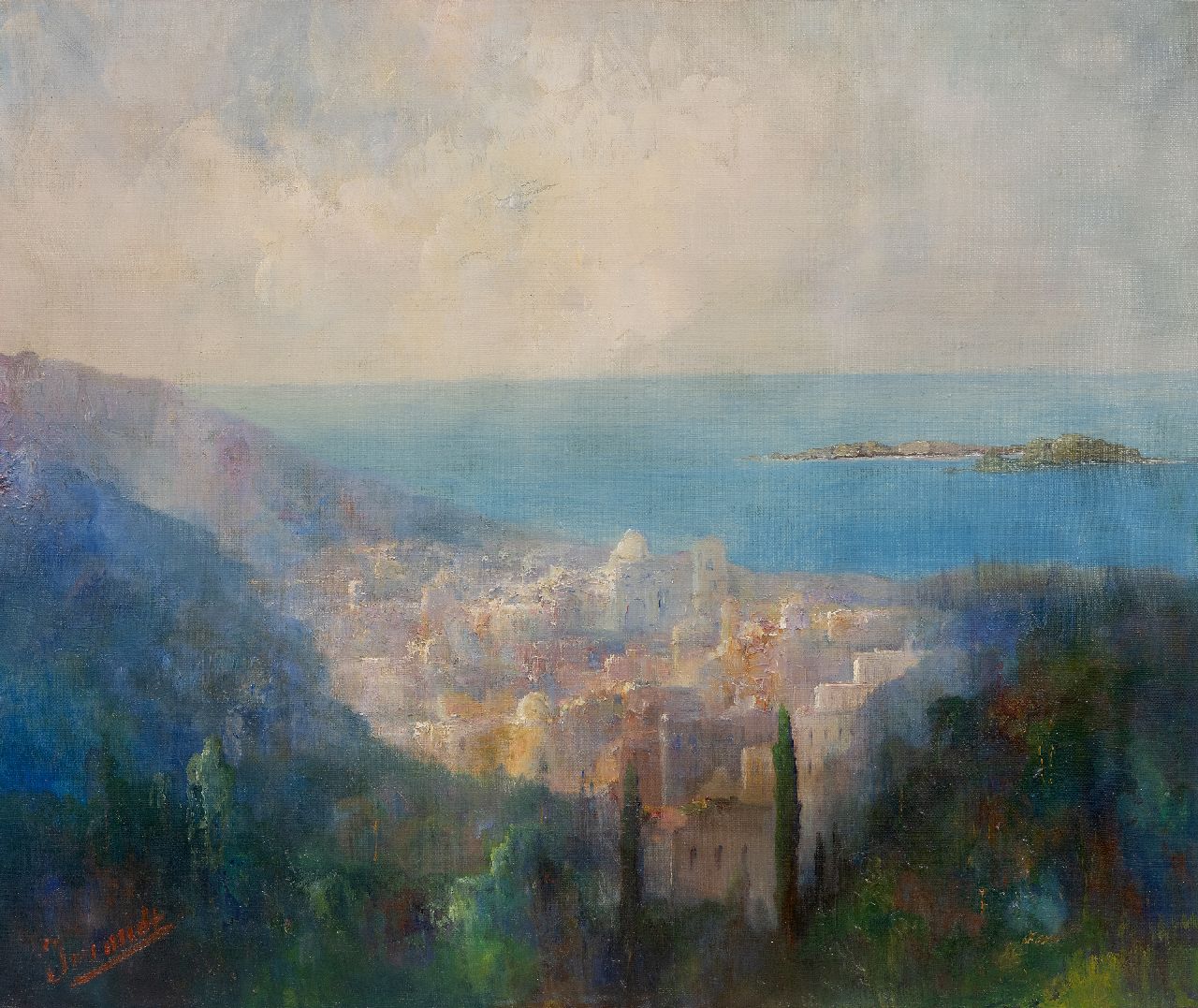 Imandt W.  | Wilhelmus 'Willem' Jean Frederic Imandt | Paintings offered for sale | Landscape Greek archipel, oil on canvas 50.5 x 60.5 cm, signed l.l.