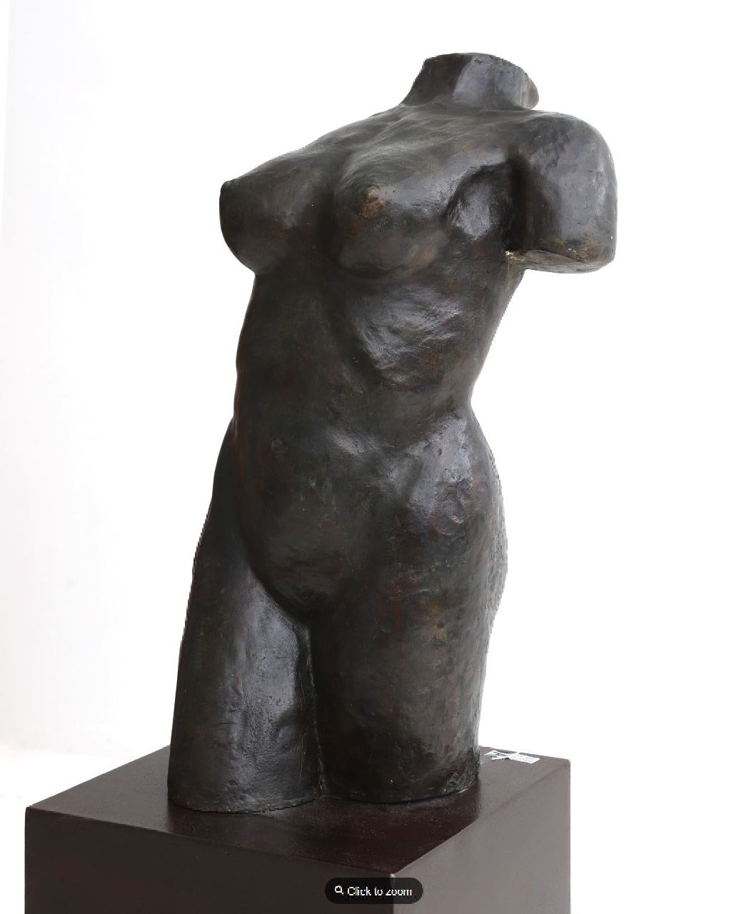 Roos P.  | Peter Roos, Female torso, bronze 144.2 x 76.5 cm, signed with monogram on left leg