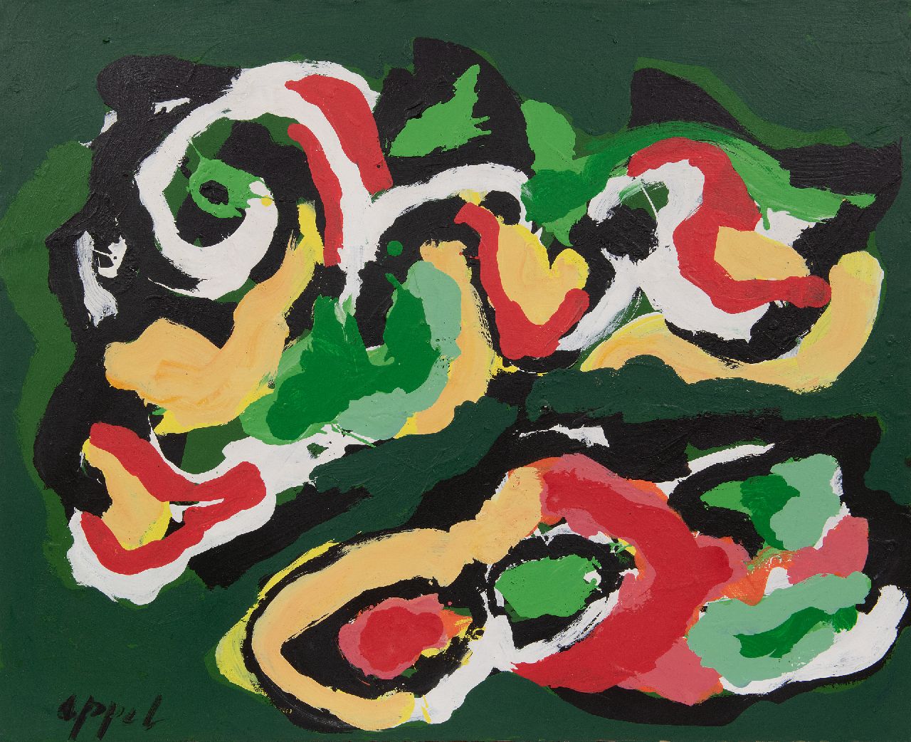 Appel C.K.  | Christiaan 'Karel' Appel | Paintings offered for sale | Untitled, acrylic on paper on canvas 68.1 x 84.1 cm, signed l.l.