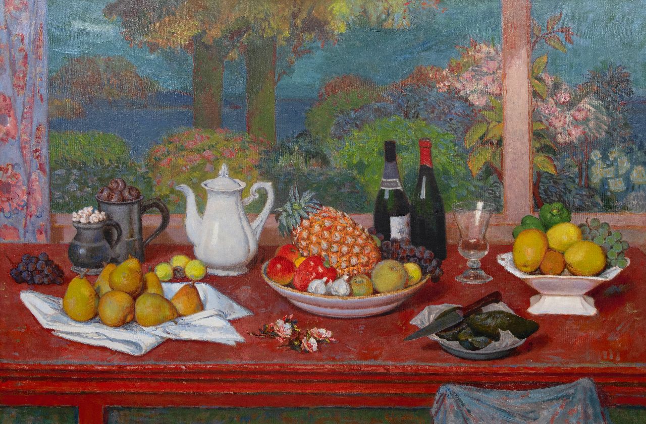 Röling G.V.A.  | Gerard Victor Alphons 'Gé' Röling | Paintings offered for sale | A table still life, oil on canvas 99.5 x 150.6 cm, signed l.c.