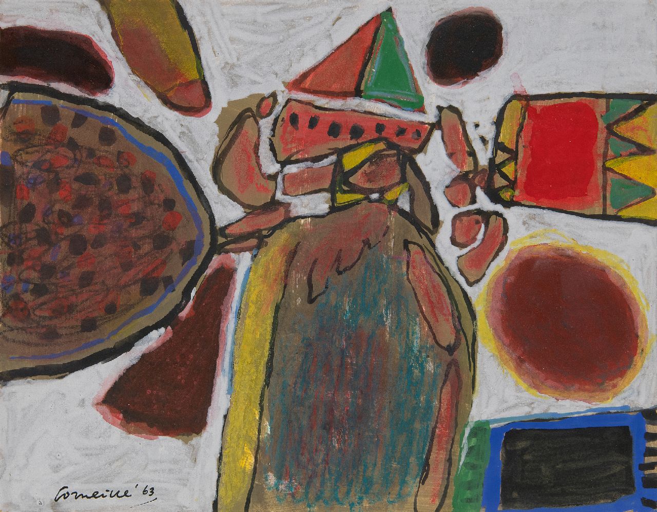 Corneille ('Corneille' Guillaume Beverloo)   | Corneille ('Corneille' Guillaume Beverloo) | Watercolours and drawings offered for sale | La Grande Baigneuse, chalk and gouache on paper 22.9 x 29.7 cm, signed l.l. and dated '63