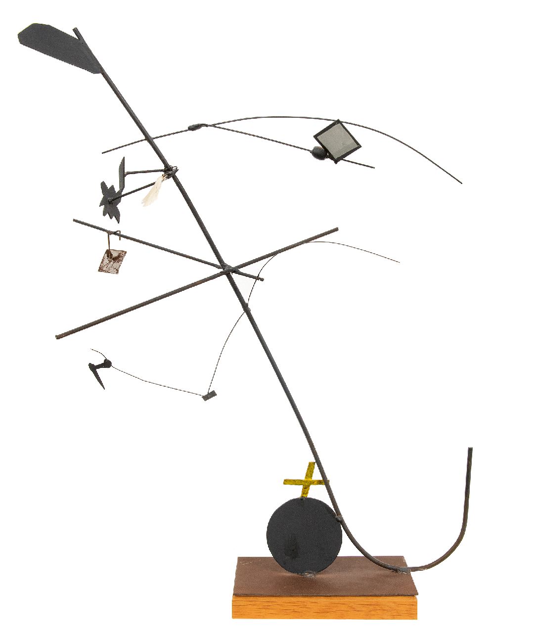 Vries A. de | Auke de Vries | Sculptures and objects offered for sale | Model for a monumental sculpture in Zuiderpolder, Haarlem, painted metal, wood, spring 70.2 cm, executed ca. 1994