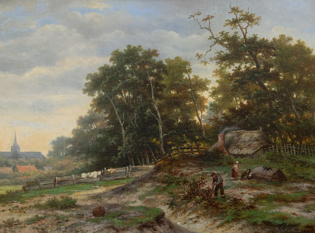 Koekkoek B.H.  | Barend Hendrik 'H.B.' Koekkoek, Cottage house at the edge of the forest, oil on canvas 46.0 x 61.5 cm, signed l.r.