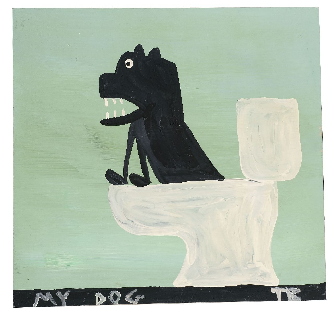 Brown T.  | Timothy 'Tim' Brown, My dog, acrylic on panel 39.0 x 41.0 cm, signed l.r. with initials