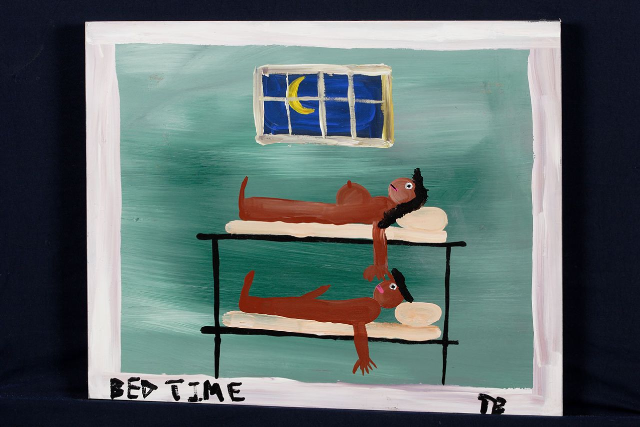 Brown T.  | Timothy 'Tim' Brown, Bed time, acrylic on panel 39.0 x 47.0 cm, signed l.r. with initials